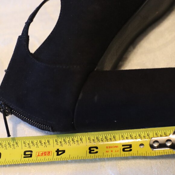 Lauren Blakwell Black Velvet Strappy High Heel Dress Shoe Size 8.5 - Picture 7 of 11